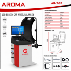 Máy cân bằng bánh xe ô tô tự động AR76 màn hình LCD Aroma