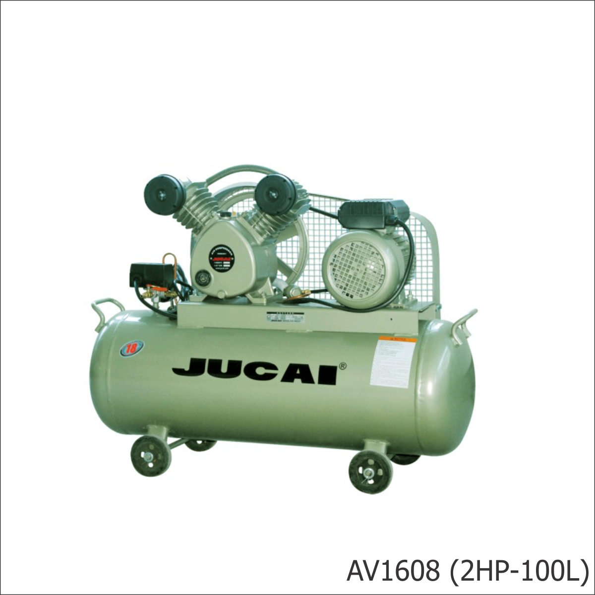 Máy nén khí 1 cấp Jucai AV1608 - 2HP, 8 bar, 100L, 220V