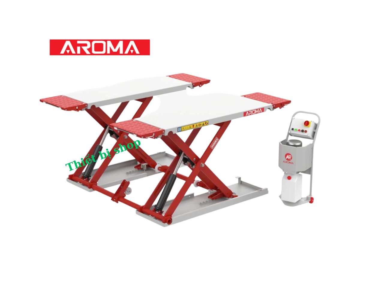 Cầu nâng cắt kéo di động Aroma 3.5 tấn  nâng 1 mét, có thể di chuyển