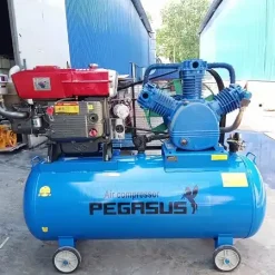 Máy bơm hơi đầu nổ chạy Diesel Pegasus 10HP 500L, 12.5 bar