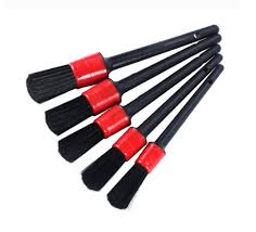 Bộ 5 cọ tròn rửa xe chi tiết, chổi vệ sinh nội thất ô tô đa năng GRX18 (Kèm hộp đựng)